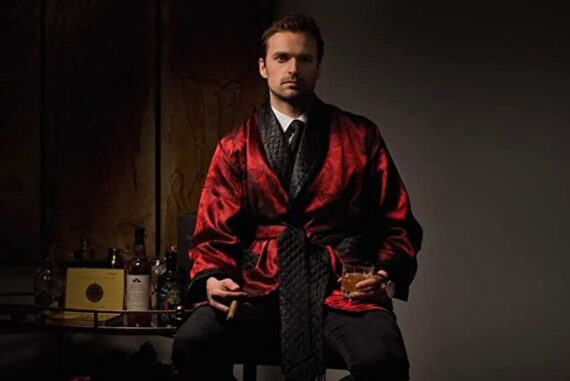 elegant smoking jackets and robes